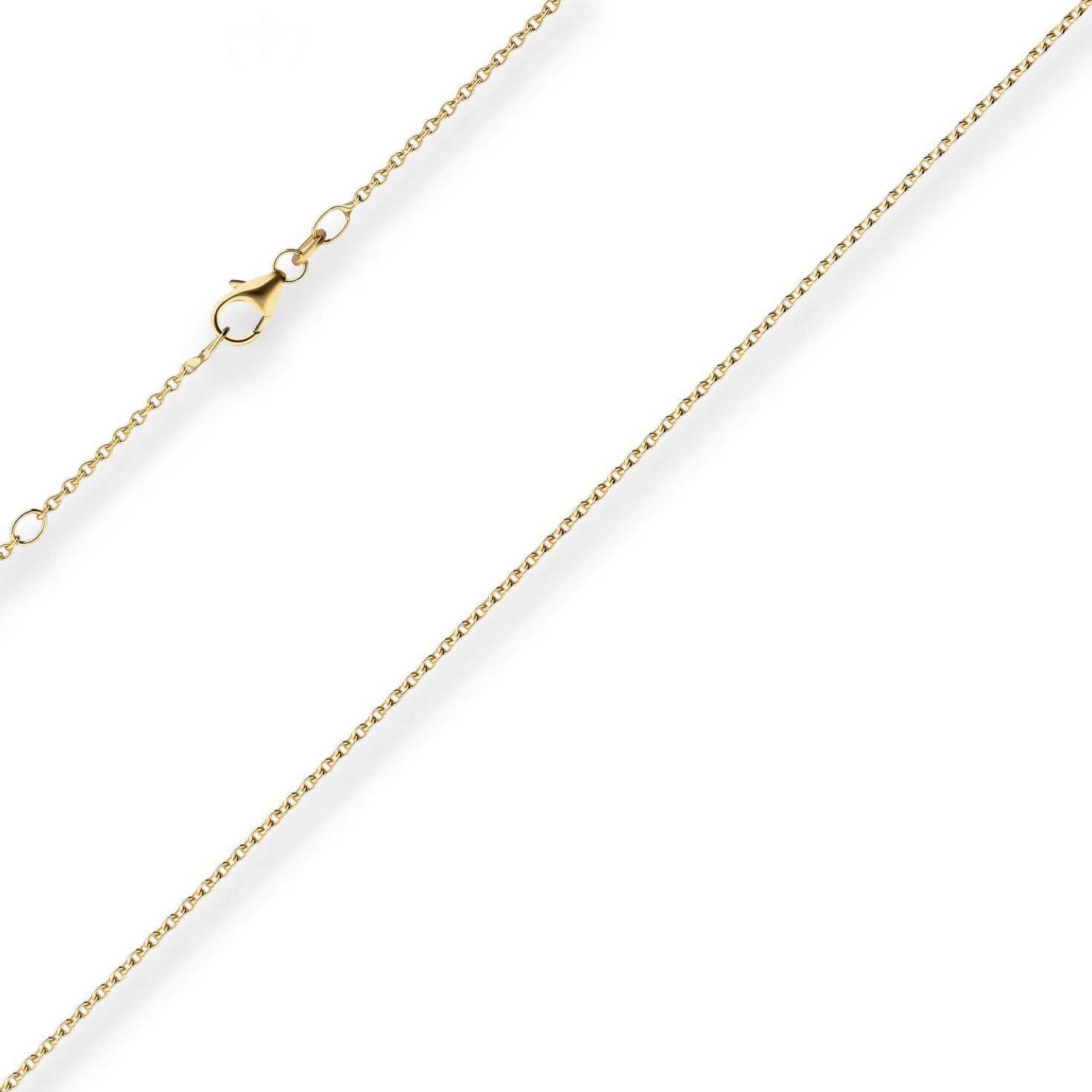 1,5mm Rund-Ankerkette Kette Collier aus 585 Gold Gelbgold 45cm mit Zwischenöse