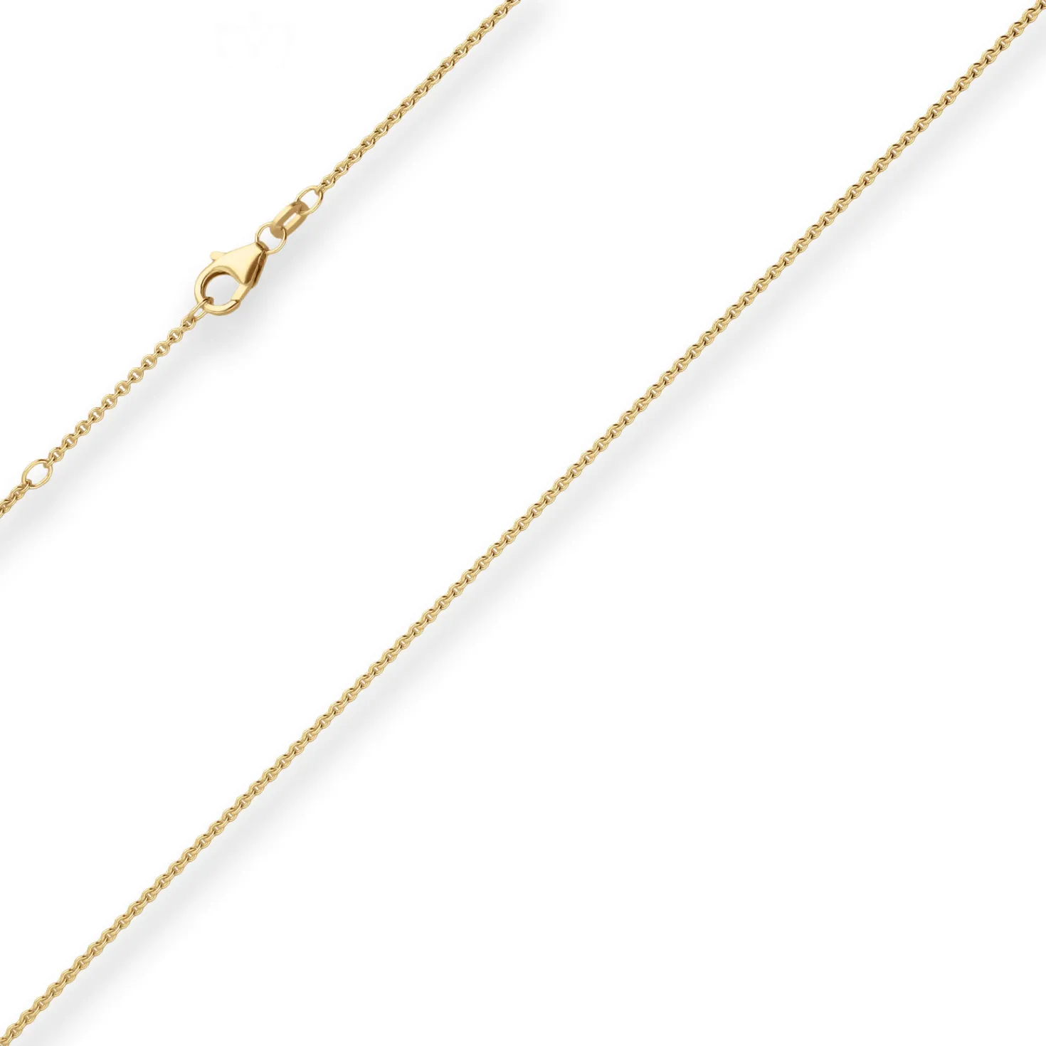 1,3mm Rund-Ankerkette Kette Collier aus 585 Gold Gelbgold 40cm mit Zwischenöse