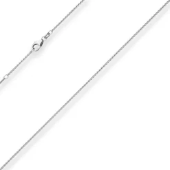 1,3mm Rund-Ankerkette Kette Collier aus 585 Gold Weißgold 40cm mit Zwischenöse