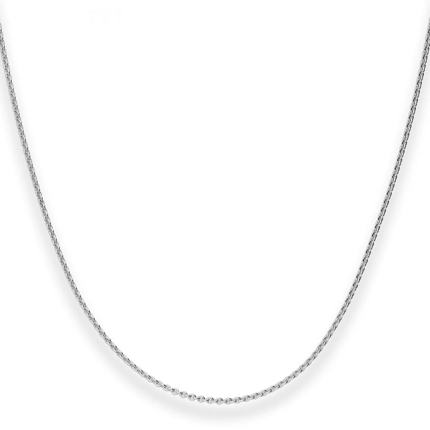 1,3mm Rund-Ankerkette Kette Collier aus 585 Gold Weißgold 40cm mit Zwischenöse