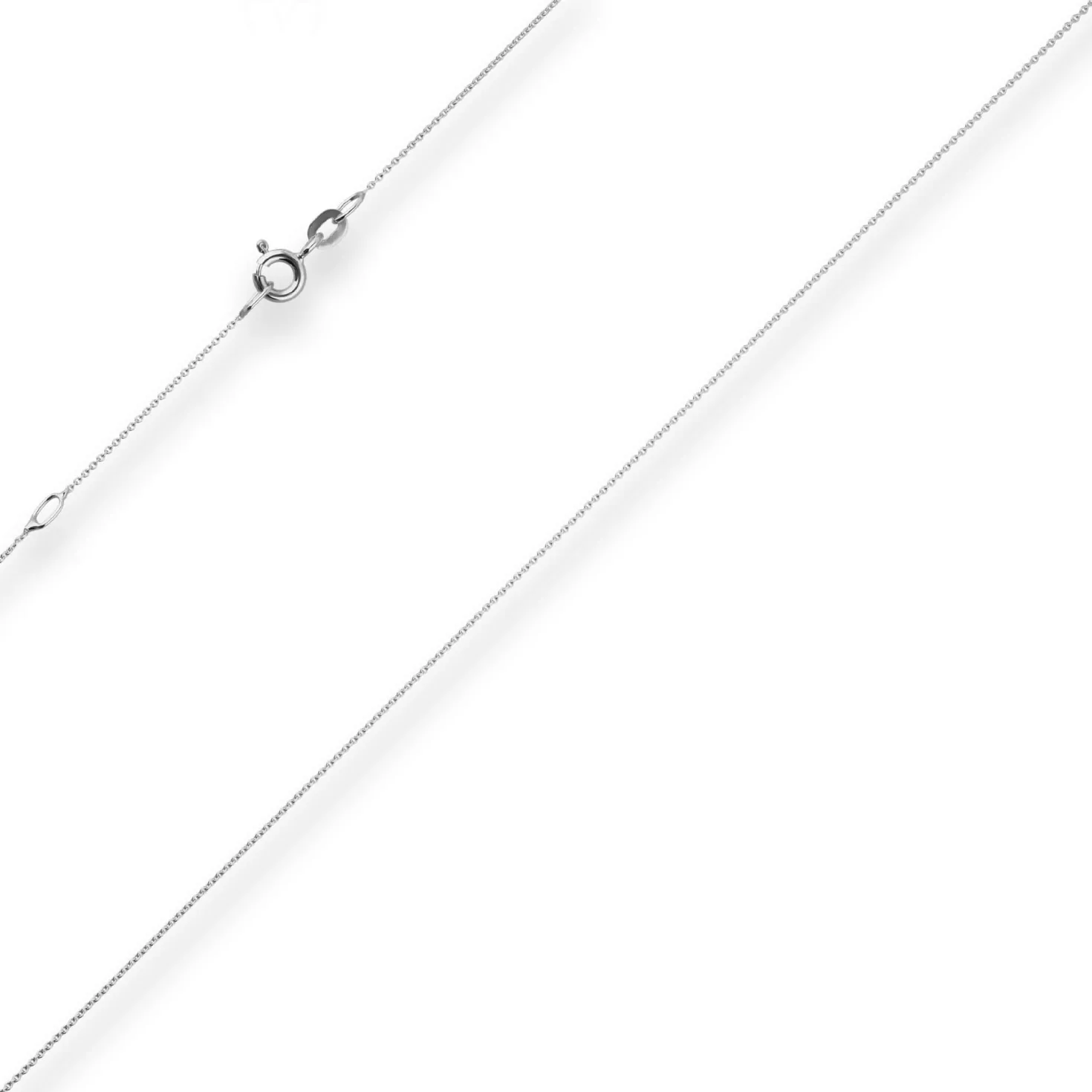 0,8mm Rund-Ankerkette Kette Collier aus 750 Gold Weißgold 42cm mit Zwischenöse