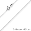 0,8mm Rund-Ankerkette Kette Collier aus 585 Gold Weißgold 45cm mit Zwischenöse