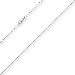 1,1mm Rund-Ankerkette Kette Collier aus 750 Gold Weißgold 40cm mit Zwischenöse
