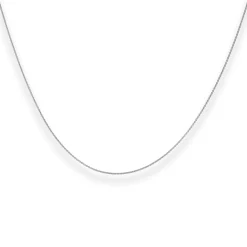 0,8mm Rund-Ankerkette Kette Collier aus 585 Gold Weißgold 45cm mit Zwischenöse