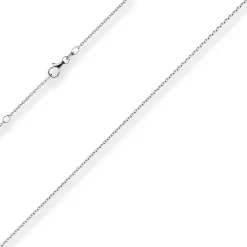 1,5mm Rund-Ankerkette Kette Collier aus 585 Gold Weißgold 45cm mit Zwischenöse