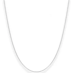 1,1mm Rund-Ankerkette Kette Collier aus 750 Gold Weißgold 42cm mit Zwischenöse