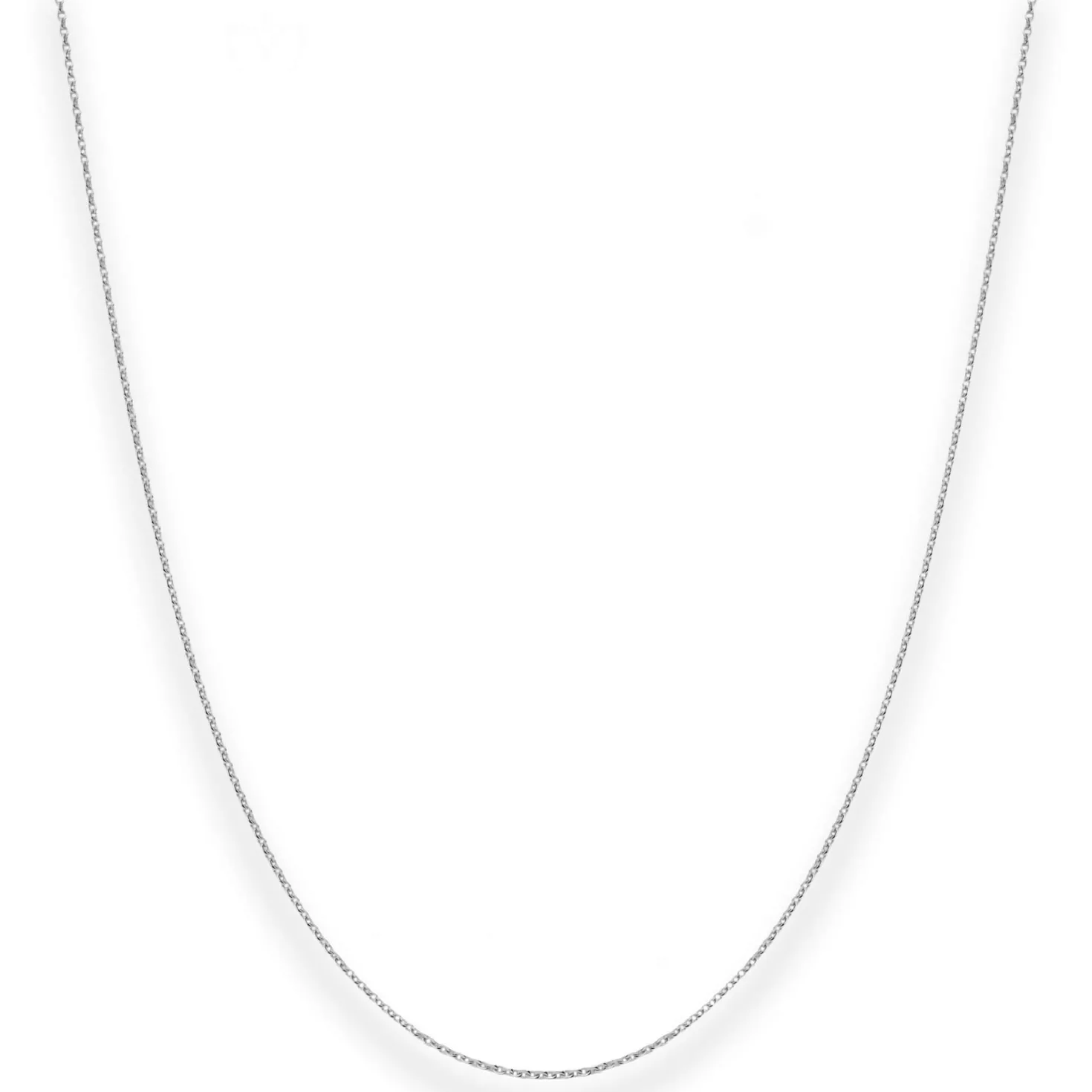 1,1mm Rund-Ankerkette Kette Collier aus 750 Gold Weißgold 42cm mit Zwischenöse