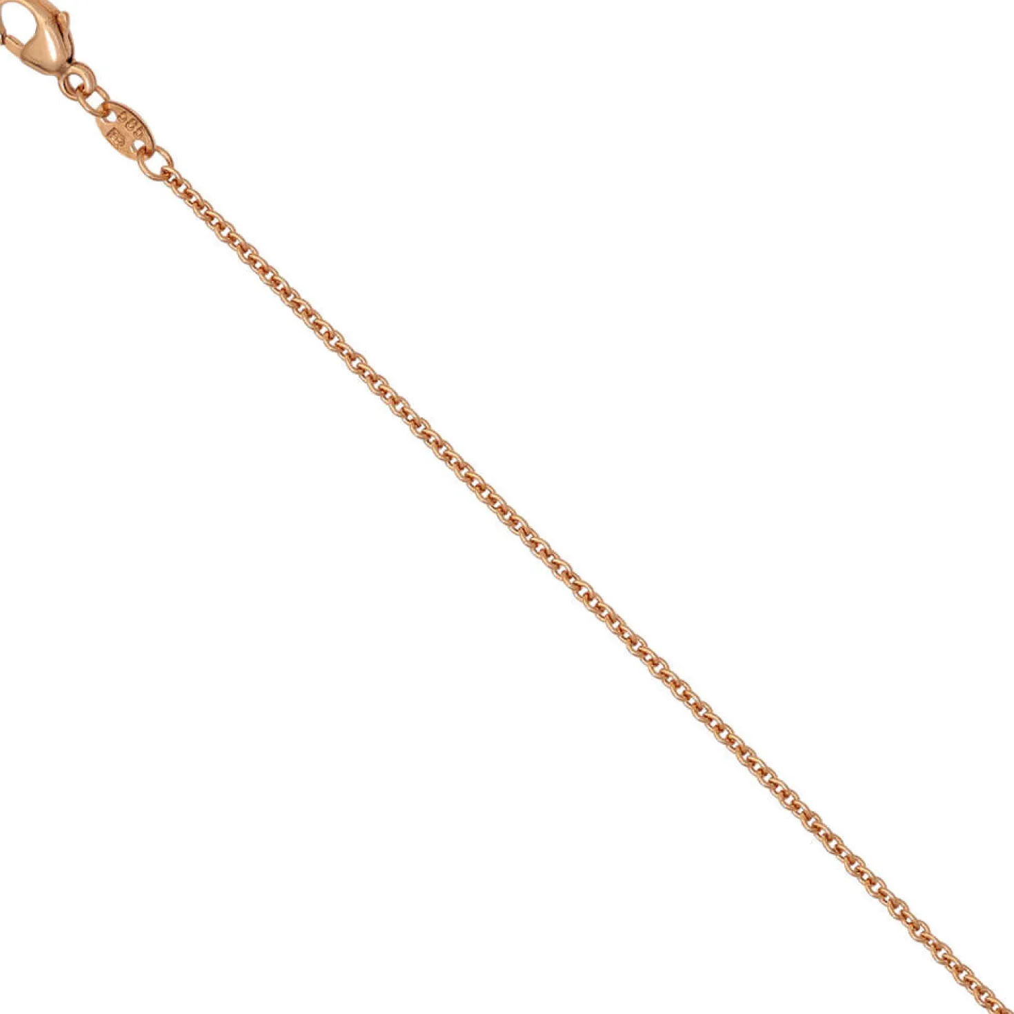 1,5mm Rundankerkette Kette Collier aus 585 Rotgold Gold, Goldkette, 45 cm