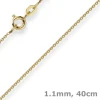 1,1mm Rund-Ankerkette Kette Collier, 585 Gold Gelbgold Goldkette, 40cm