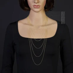 1,1mm Rund-Ankerkette Kette Collier, 585 Gold Gelbgold Goldkette, 42cm
