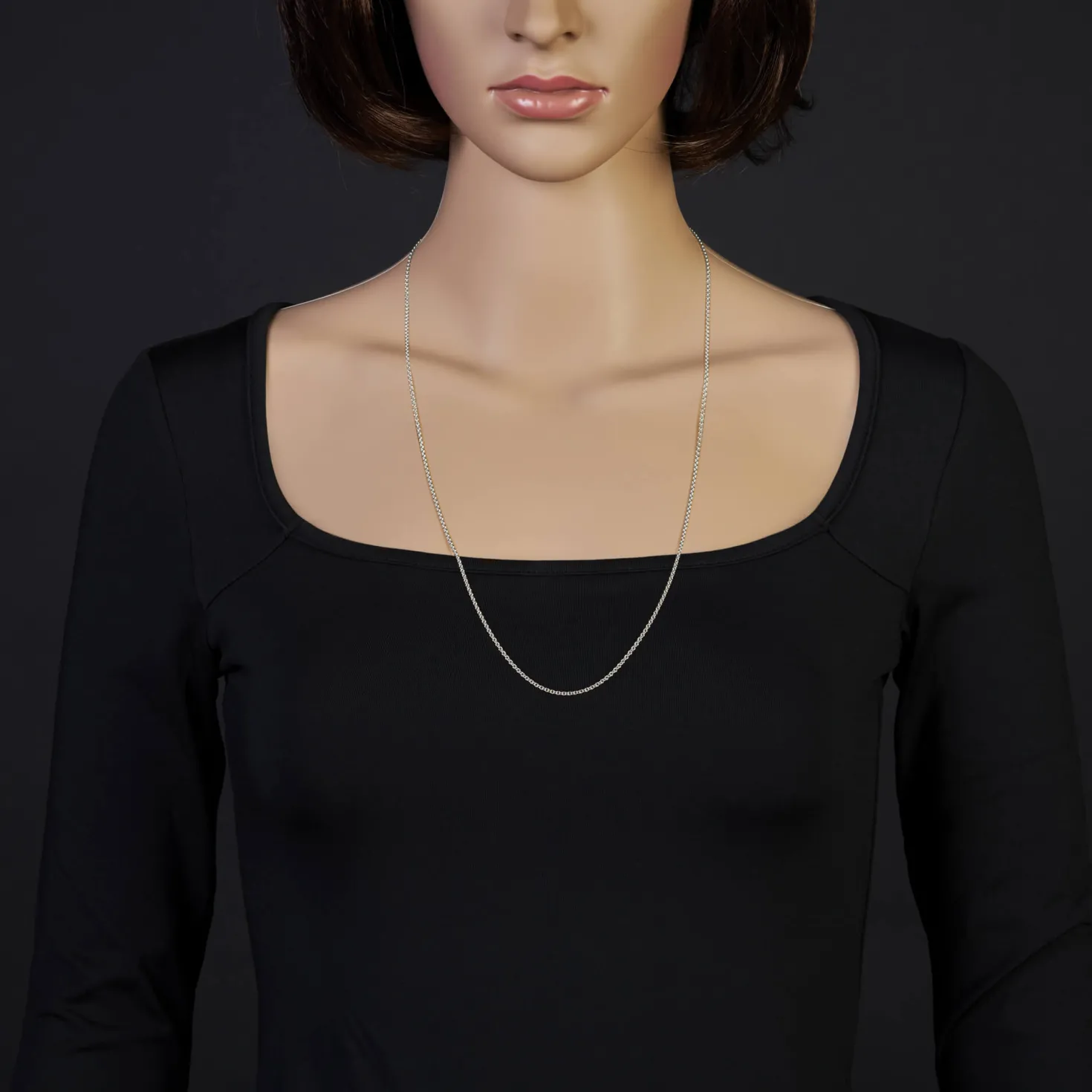 1,9mm Rund-Ankerkette Kette Collier, 585 Gold Weißgold Goldkette, 70cm
