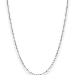 1,5mm Rund-Ankerkette Kette Collier Halskette aus 925 Silber rhodiniert 45cm