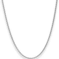 2,4mm Rund-Ankerkette Kette Collier Halskette aus 925 Silber rhodiniert 60cm