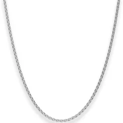 2,4mm Rund-Ankerkette Kette Collier Halskette aus 925 Silber rhodiniert 80cm