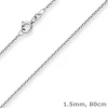 1,5mm Rund-Ankerkette Kette Collier Halskette aus 925 Silber rhodiniert 80cm