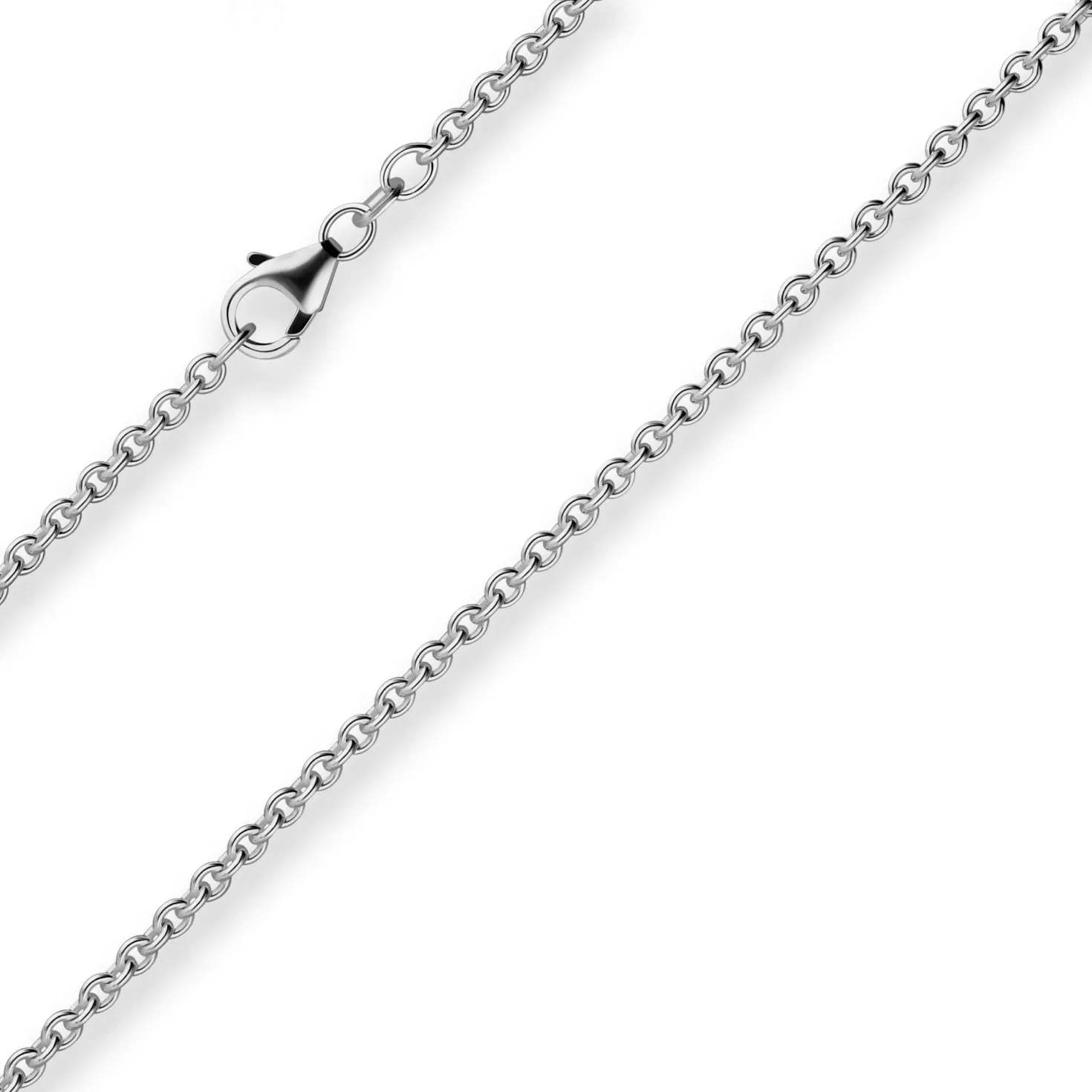 2,8mm Rund-Ankerkette Kette Collier Halskette aus 925 Silber rhodiniert 60cm