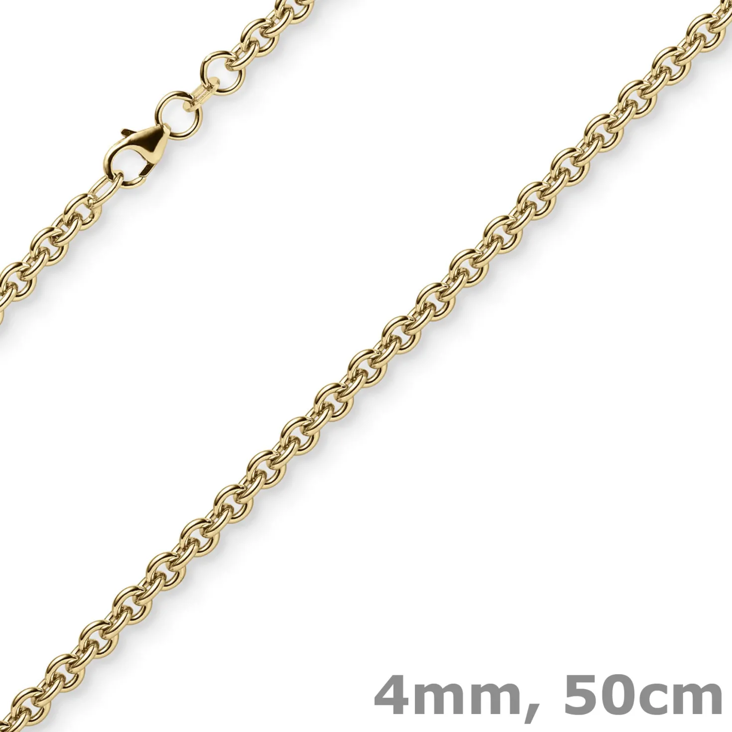4mm Rund-Ankerkette Kette Collier Halskette 585 Gold Gelbgold 50cm Halsschmuck