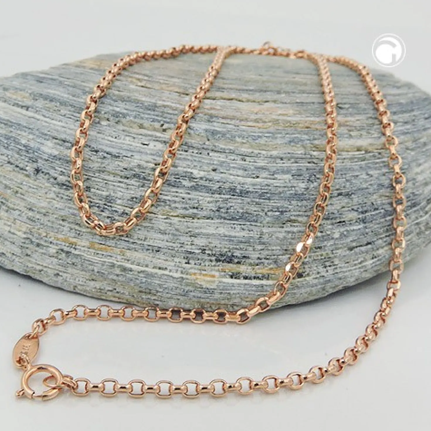 2mm Rund-Ankerkette Kette Collier Halsschmuck aus 375 Gold Rotgold 45cm