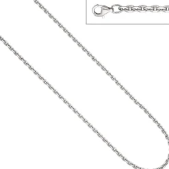 3,4mm Rundankerkette Kette Halskette Collier aus 925 Silber diamantiert, 50cm