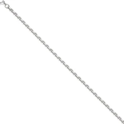 3,4mm Rundankerkette Kette Halskette Collier aus 925 Silber diamantiert, 50cm