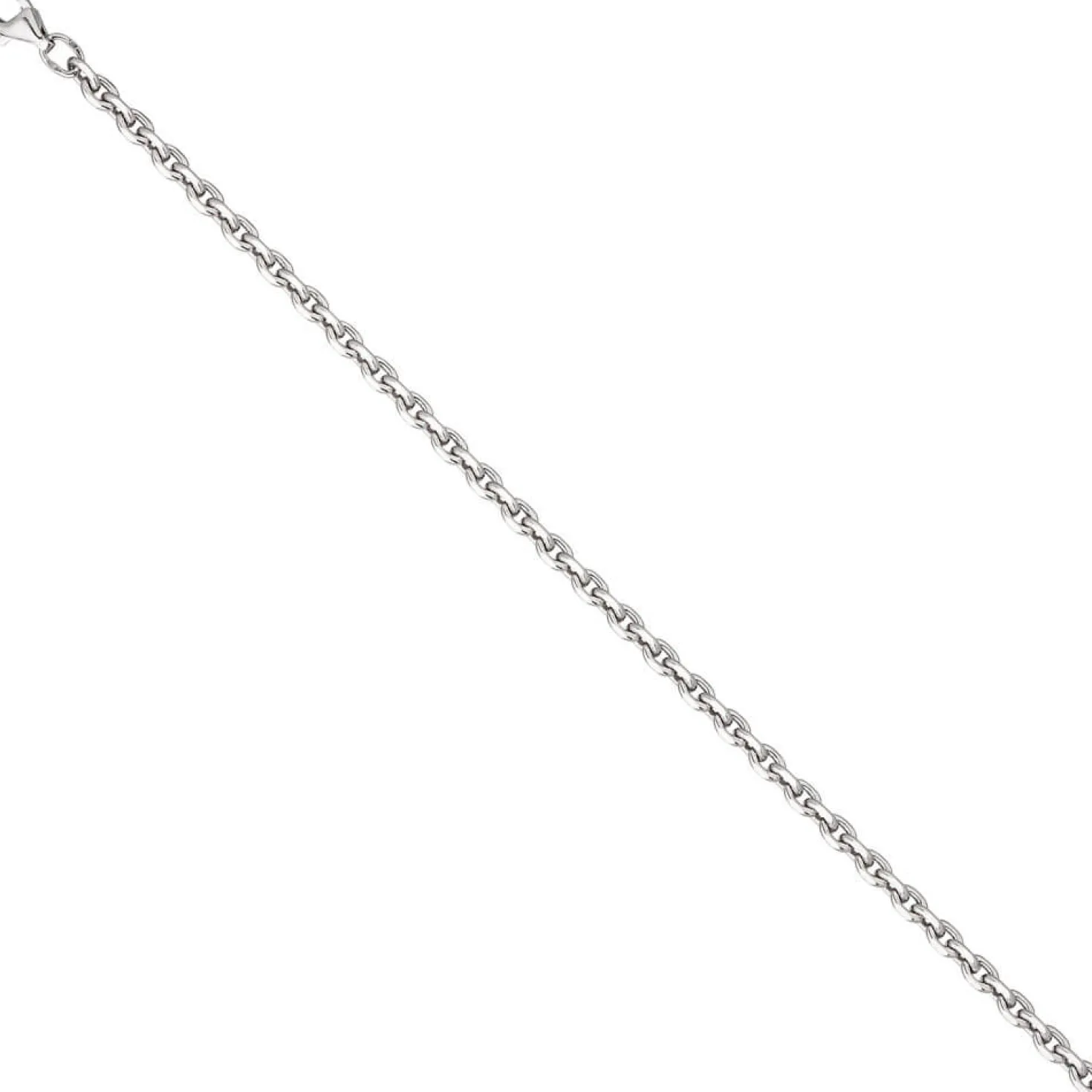 3,4mm Rundankerkette Kette Halskette Collier aus 925 Silber diamantiert, 50cm