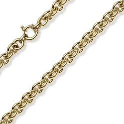 10mm Rund-Ankerkette Ringelkette Halsschmuck Collier aus 585 Gold Gelbgold 45cm