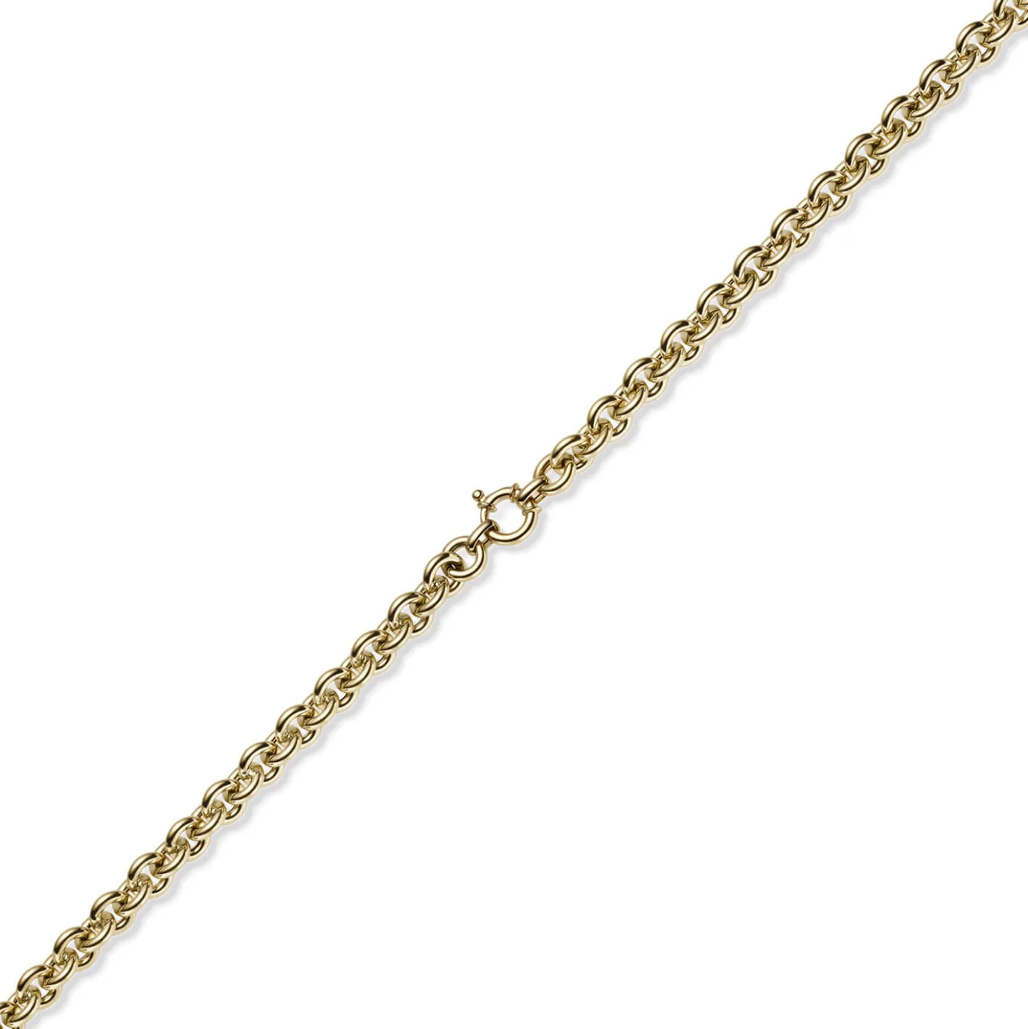 10mm Rund-Ankerkette Ringelkette Halsschmuck Collier aus 585 Gold Gelbgold 50cm