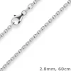 2,8mm Rund-Ankerkette Silberkette Collier Halskette aus 925 Silber 60cm