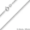 2,4mm Rund-Ankerkette Silberkette Collier Halskette aus 925 Silber 45cm