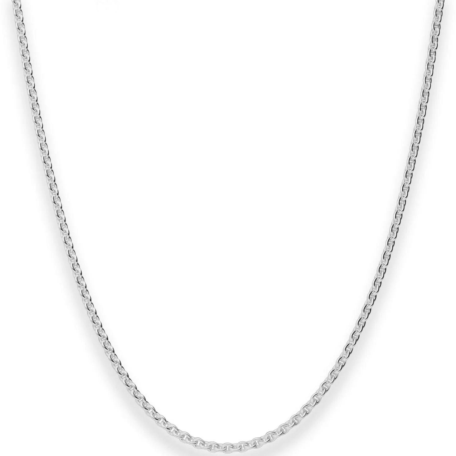 2,4mm Rund-Ankerkette Silberkette Collier Halskette aus 925 Silber 45cm