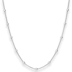 1,3mm Rund-Ankerkette Silberkette Collier Kugel Halskette aus 925 Silber 60cm
