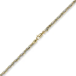 3mm runde Königskette Halskette Kette aus 585 Gold gelb/weiß bicolor 50cm