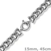 15mm Rundpanzer Kette Collier Halsschmuck aus 585 Gold Weißgold, 45cm