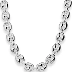 11,8mm Schiffsankerkette Kette Collier Halskette aus 925 Silber rhodiniert 50cm