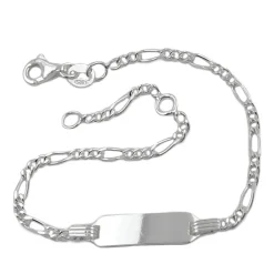 2,2mm Schildband Armkette Figarokette aus 925 Silber für Kinder, 16cm