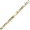 9,5mm Schildband Panzerarmband mit Gravurplatte 585 Gold Gelbgold massiv 21cm