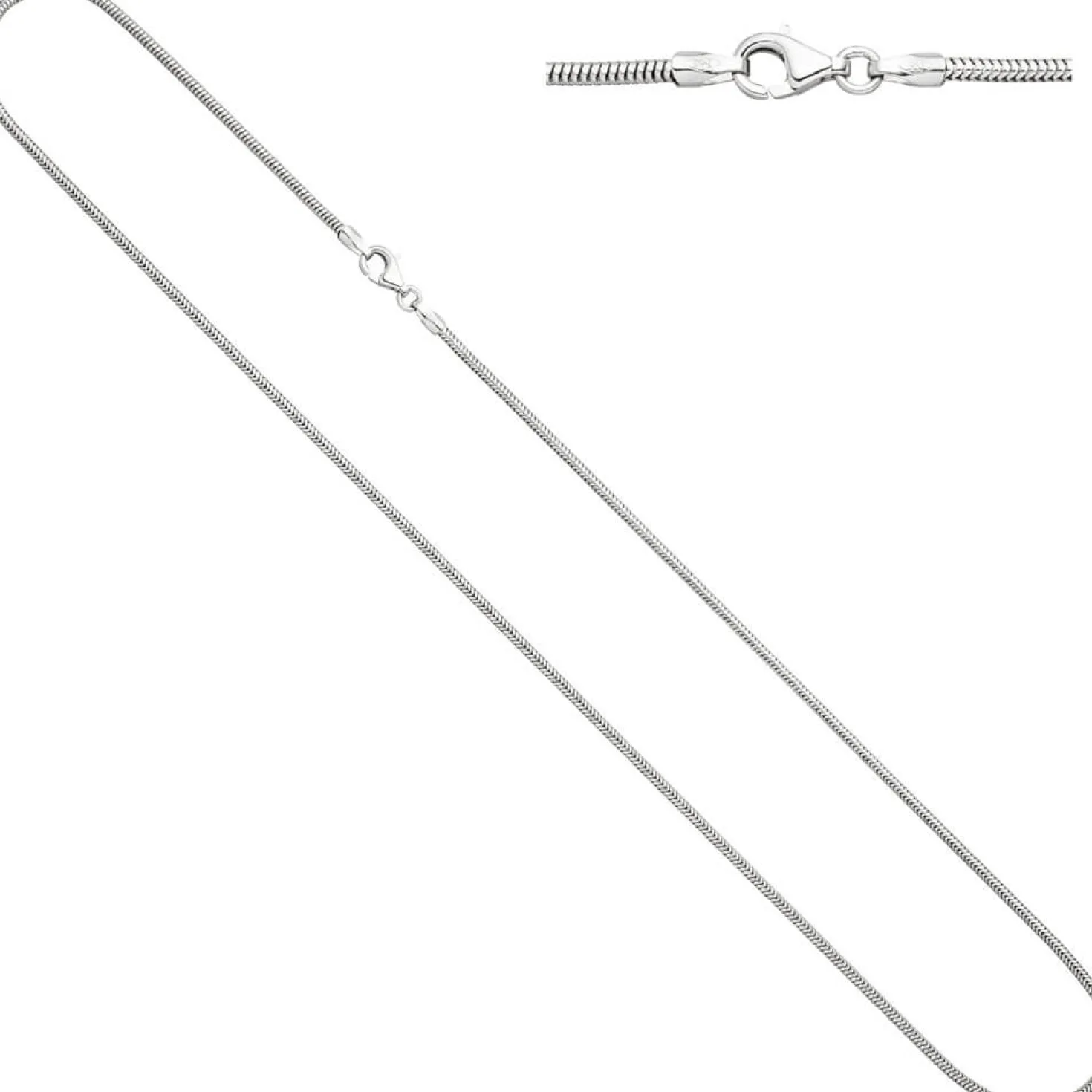 1,4mm Schlangenkette aus 585 Gold Weißgold 50cm Kette Halskette Collier