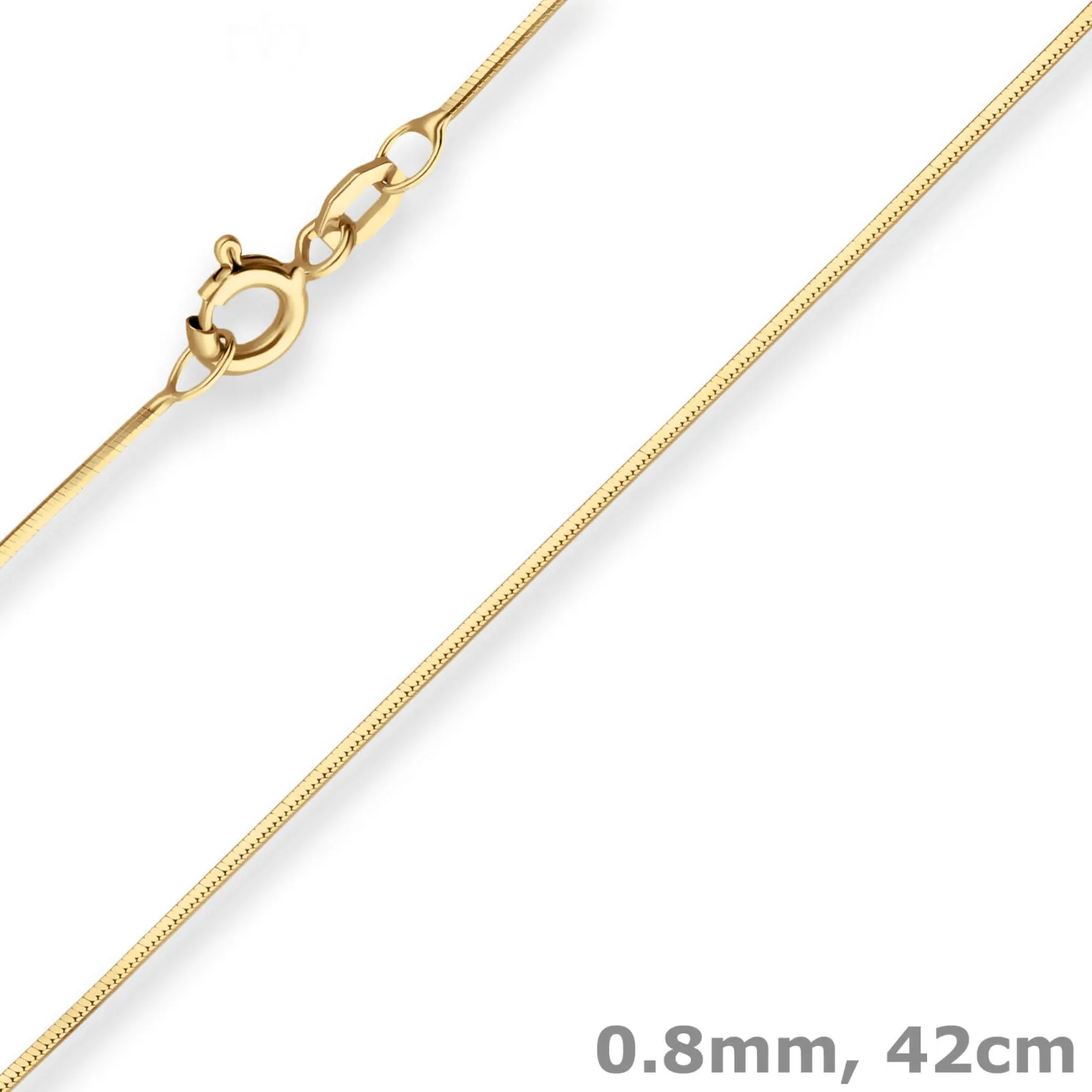 0,8mm Schlangenkette diamantiert Collier Halskette aus 585 Gold Gelbgold 42cm