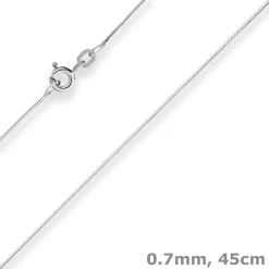0,7mm Schlangenkette diamantiert Collier Halskette aus 375 Gold Weißgold 45cm
