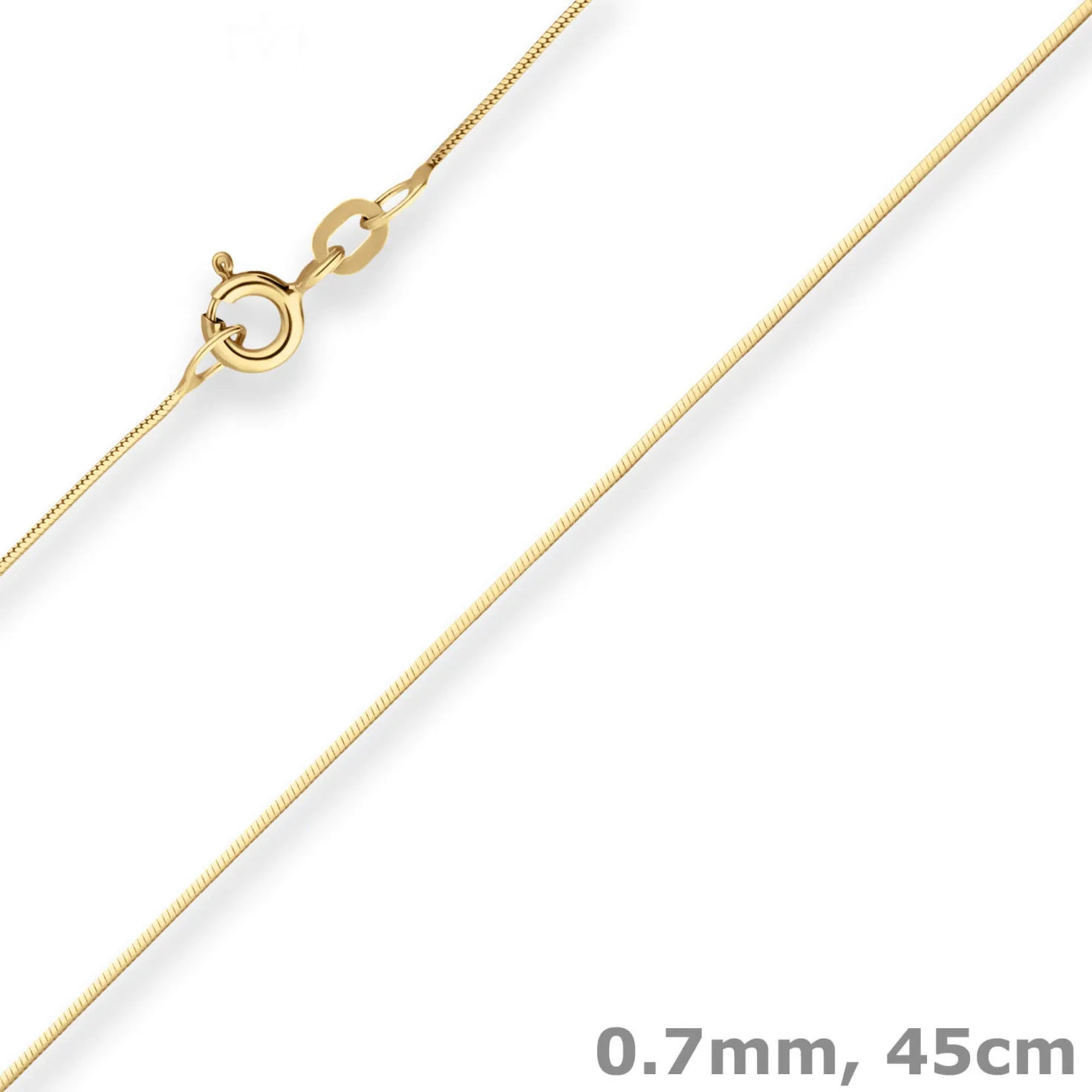 0,7mm Schlangenkette diamantiert Collier Halskette aus 375 Gold Gelbgold 45cm