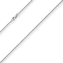 1,2mm Schlangenkette diamantiert Kette Collier aus 925 Silber rhodiniert 45cm