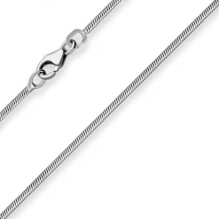 1,2mm Schlangenkette diamantiert Kette Collier aus 925 Silber rhodiniert 45cm