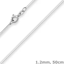 1,2mm Schlangenkette diamantiert Kette Collier Halskette aus 925 Silber 50cm