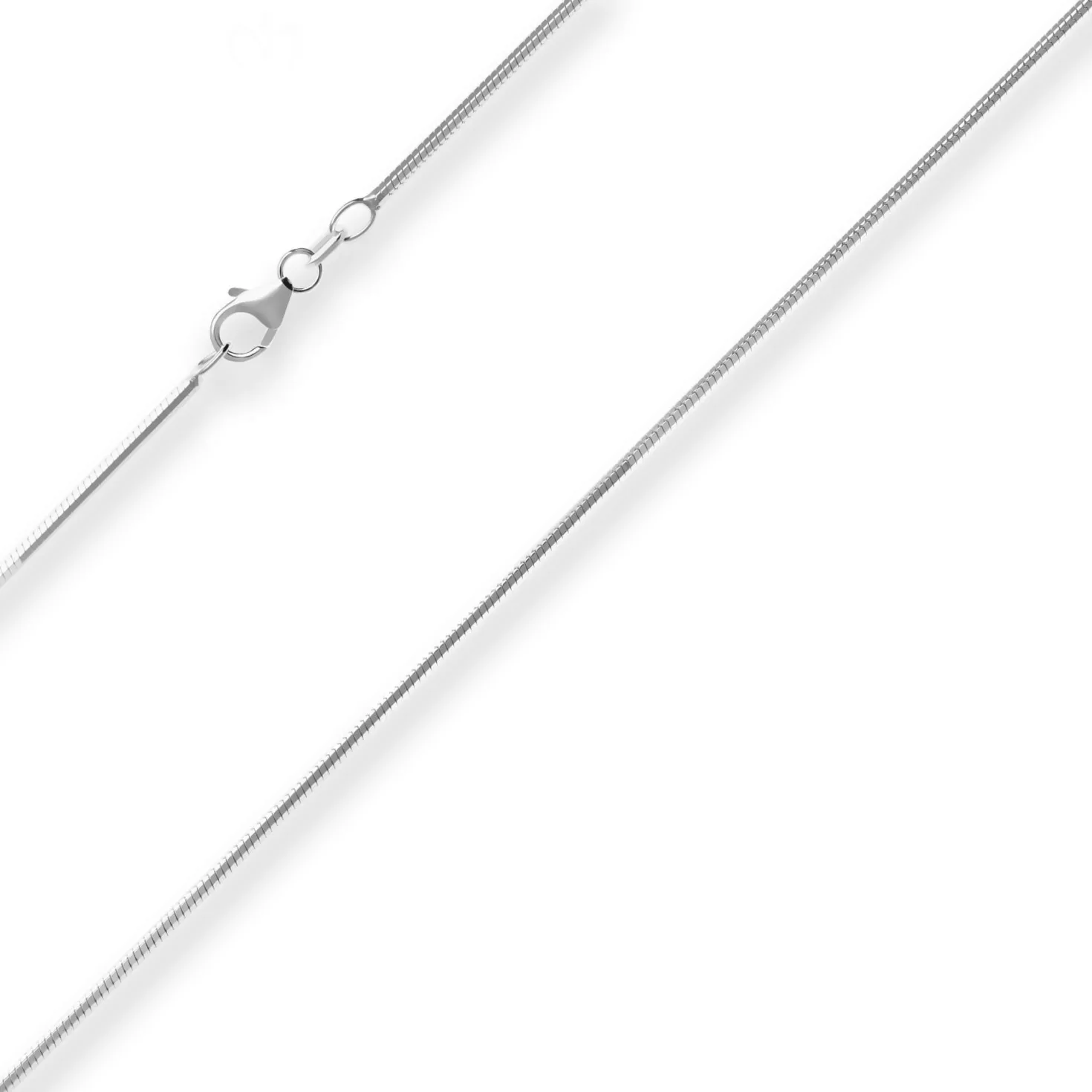 1mm Schlangenkette diamantiert Silberkette Collier Halskette aus 925 Silber 45cm