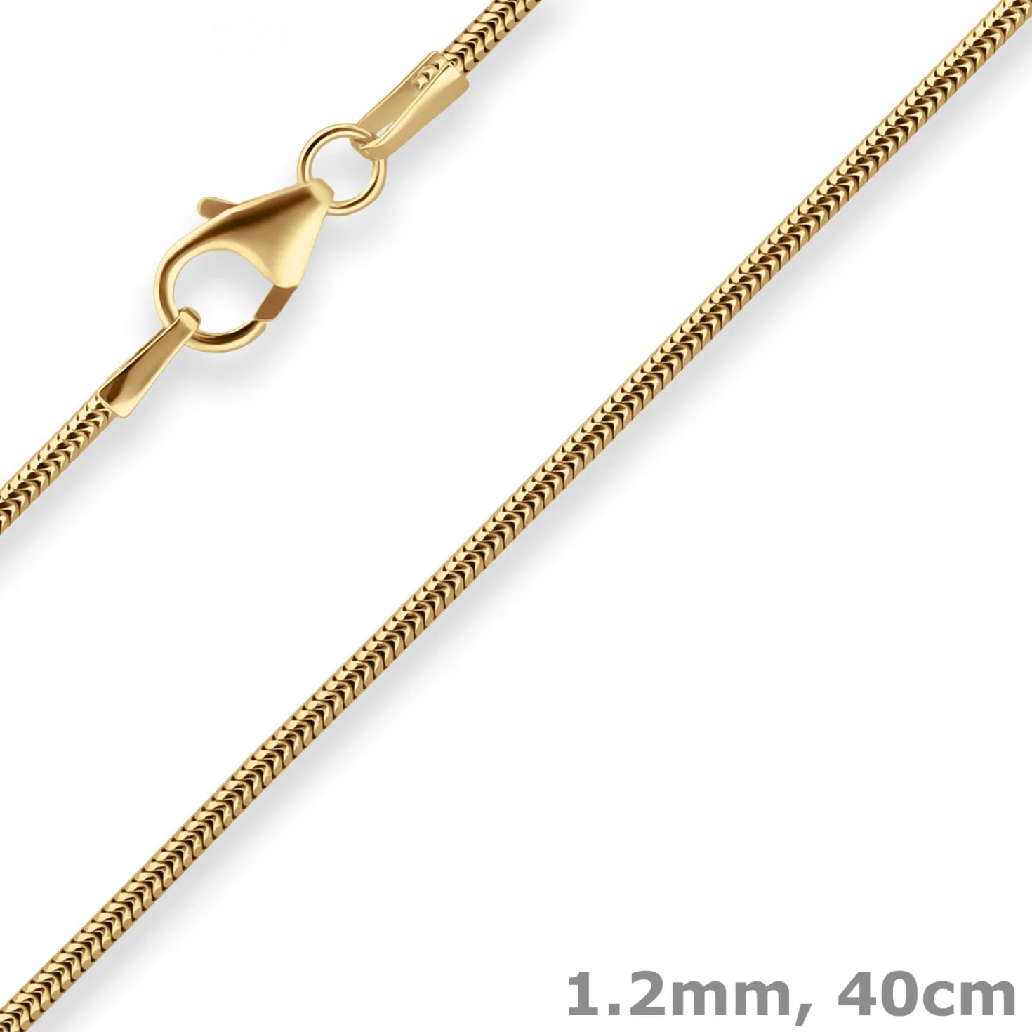 1,2mm Schlangenkette Goldkette Collier Halskette aus 585 Gold Gelbgold 40cm