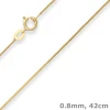 0,8mm Schlangenkette Goldkette Collier Halskette aus 585 Gold Gelbgold 42cm