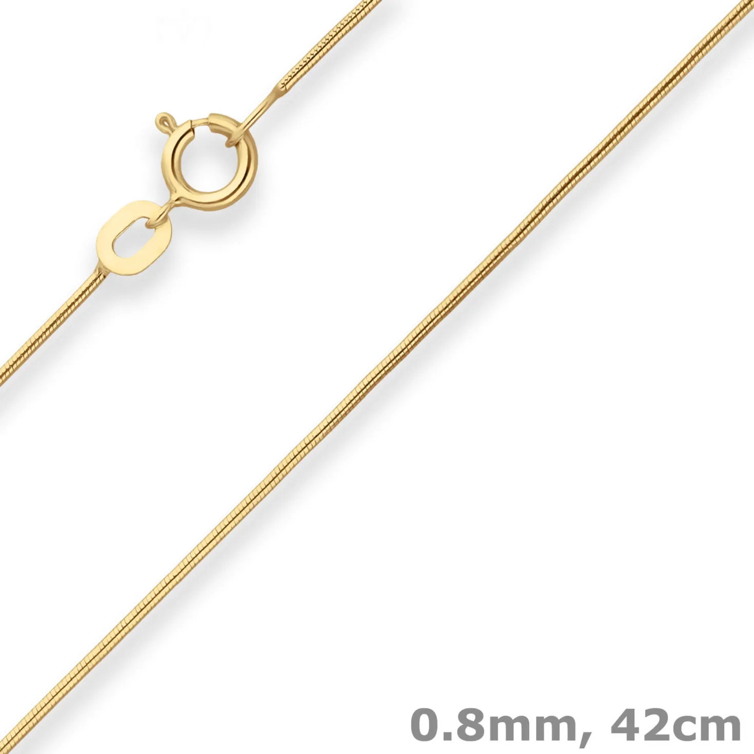 0,8mm Schlangenkette Goldkette Collier Halskette aus 585 Gold Gelbgold 42cm