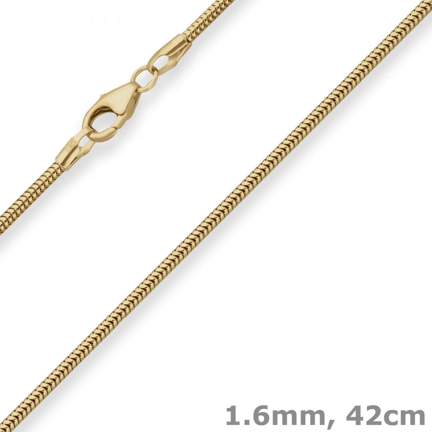 1,6mm Schlangenkette Goldkette Collier Halskette aus 585 Gold Gelbgold 42cm
