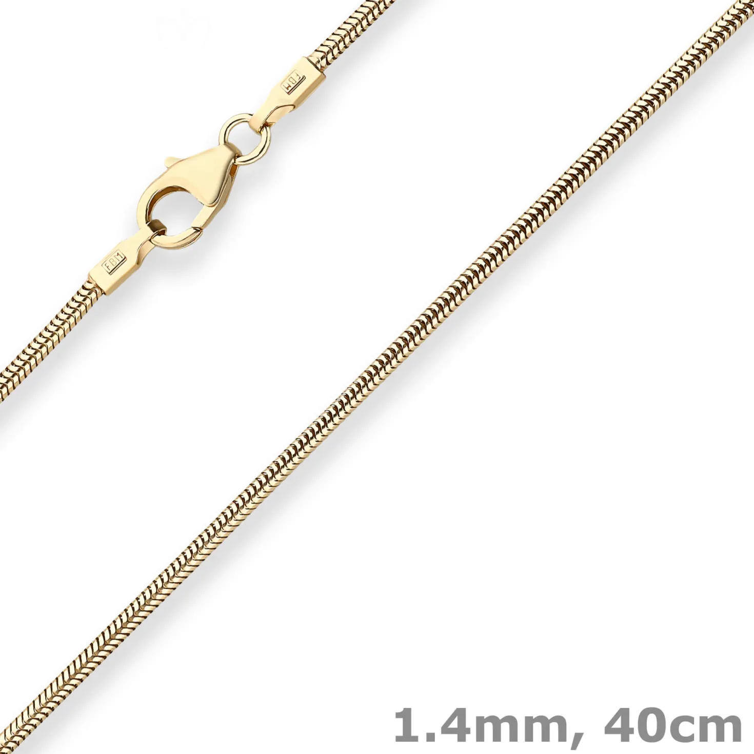 1,4mm Schlangenkette Goldkette Collier Halskette aus 585 Gold Gelbgold 40cm