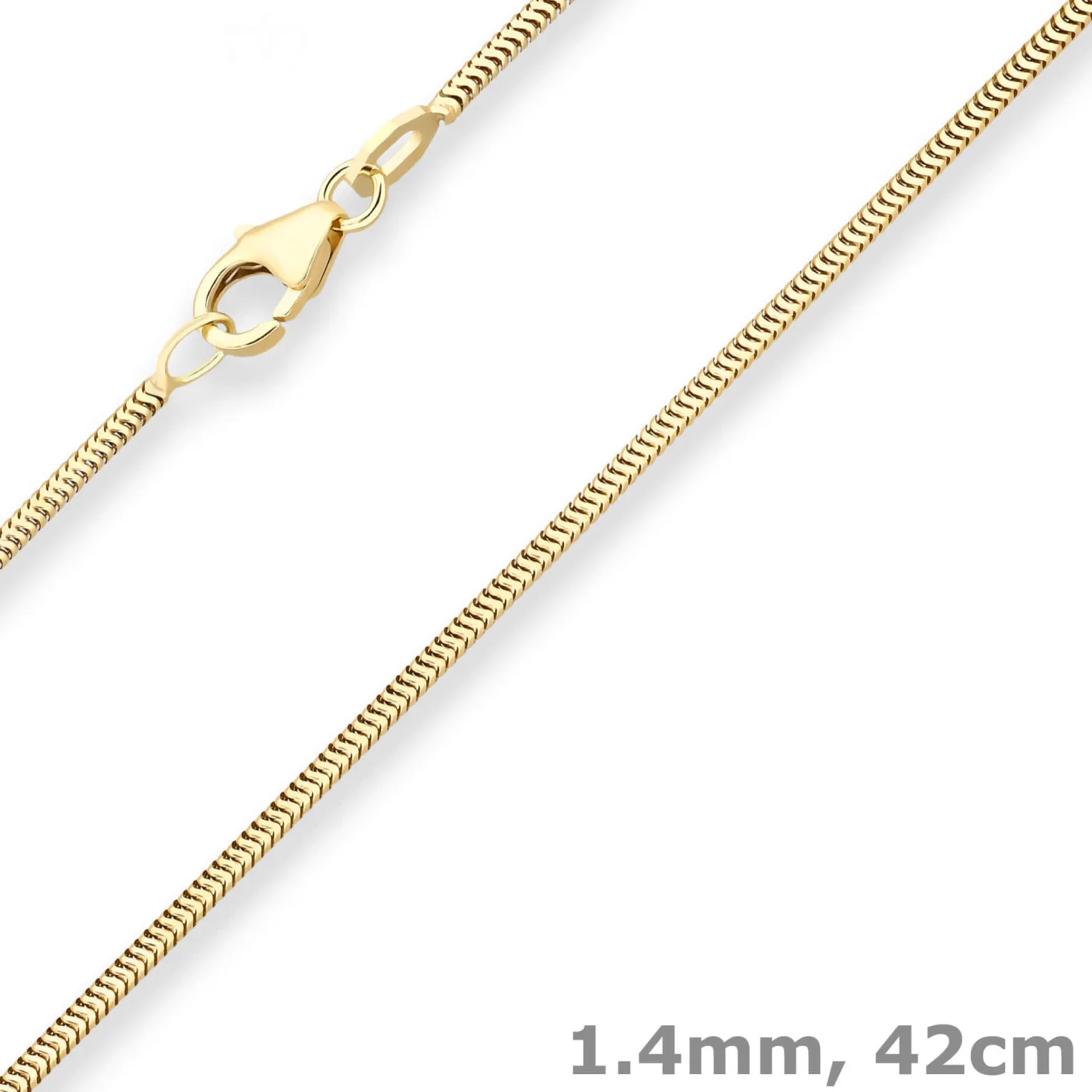 1,4mm Schlangenkette Goldkette Collier Halskette aus 375 Gold Gelbgold 42cm